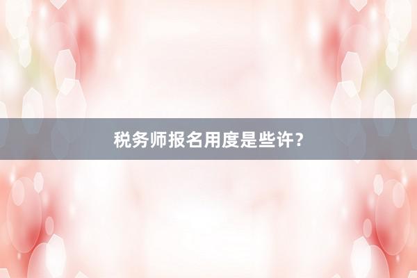 税务师报名用度是些许？