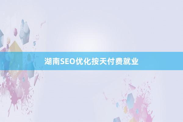 湖南SEO优化按天付费就业